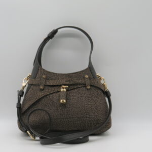 BORBONESE BORSA MINI A MANO CON TRACOLLA CAMOSCIO SMERIGLIATO MARRONE
