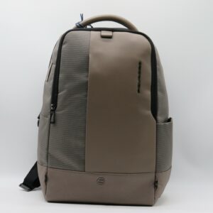 PIQUADRO ZAINO PORTAPC 14" DOPPIA ZIP ESPANDIBILE TESSUTO E PELLE SABBIA