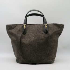 BORBONESE BORSA GRANDE MANO/SOTTOBRACCIO JET CATRAME +NERO