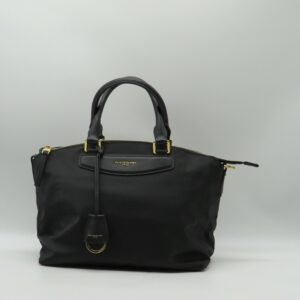 NANNINI BORSA MEDIA TRAPEZOIDALE A MANO CON TRACOLLA NYLON NERO