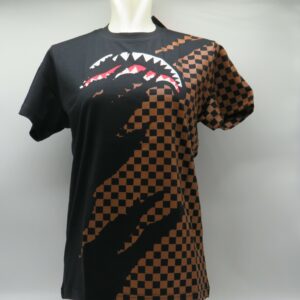 SPRAYGROUND T-SHIRT NERA DAMIER MARRONE+NERO